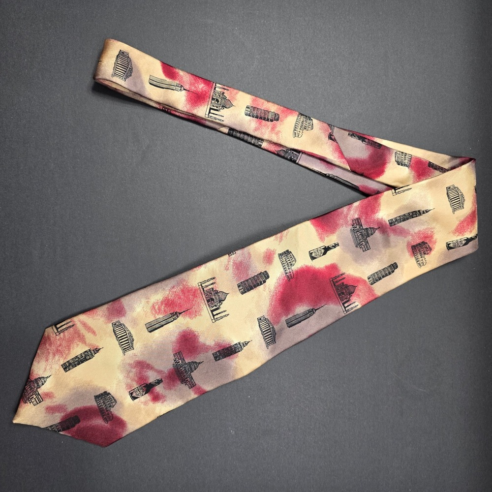 Tabasco Brand Neckwear Novelty Necktie World‎ Landmarks Architecture Silk